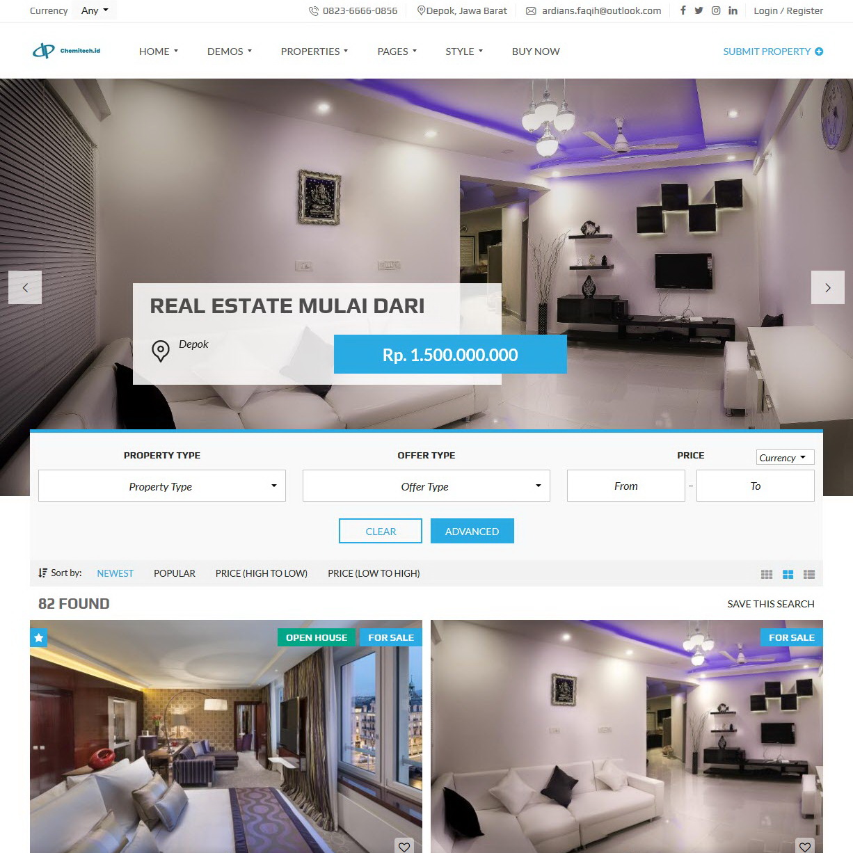 Jasa Pembuatan Website Real Estate Chemitech IT Perdana