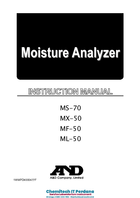 User Manual Moisture Analyzer AND MX-50 ms_mx_mf_ml.pdf