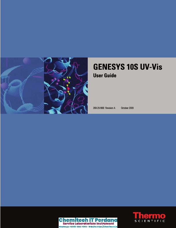 User Manual Thermo Scientific GENESYS 10S UV Vis Spectrophotometer